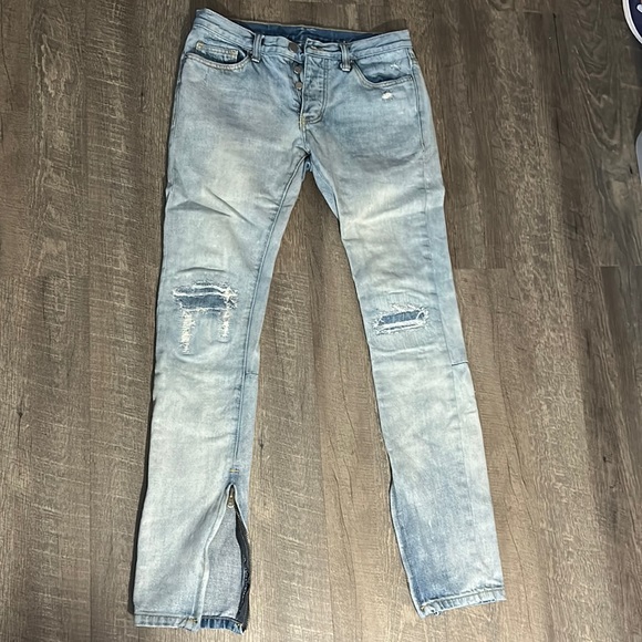mnml distressed zipper denim - Picture 1 of 4